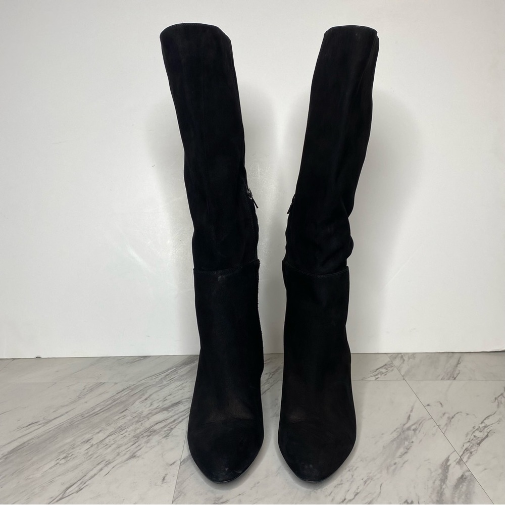 Steve Madden Ninny Black Nubuck Tall Heeled Boot 10M - Picture 2 of 13
